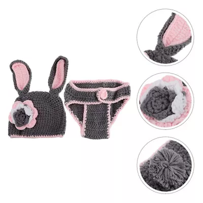 Yarn Knitted Bunny Costume Baby Kids Outfits Newborn Boys Clothes • £7.15