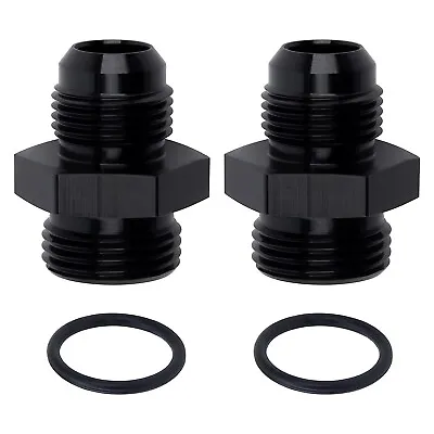 ORB-10 O-ring Boss AN10 10AN To AN8 8AN Male Adapter Fitting Black Pack Of 2 • $7.89