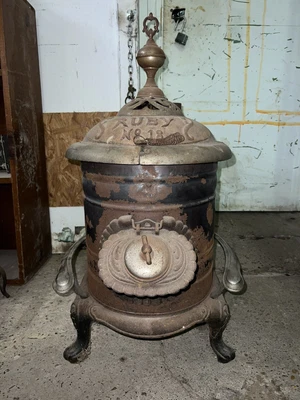$500 • Buy Antique Cast Iron Wood Burning Parlor Stove RUBY #18