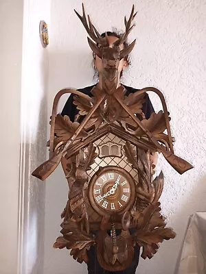 Giant Cuckoo Clocks Original Black Forest Musical  Clock  Play 2 Melodie 90 Cm • £44