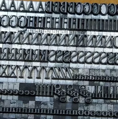 Antique VTG 18pt ATF #481 Typo Roman Shaded Letterpress Print Type Letter # Set • $85