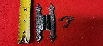 $4 • Buy Vintage Hammered Black Colonial Cabinet Door Hinges 3/8  Offset H Style