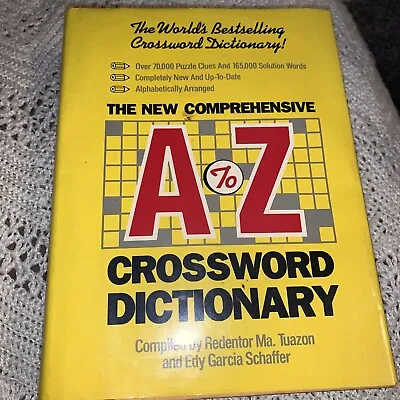 New Comprehensive A. To Z. Crossword Dictionary Hardback Puzzle Game Book HC • $2.99