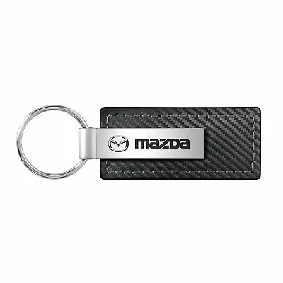 Mazda Black Carbon Fiber Look Leather Key Chain • $16.99