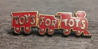 Toys For Tots Red Train Lapel Pin Gold Tone Double Pin Back  • $7.50