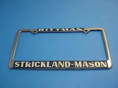 Vintage Strickland-Mason Chevrolet Rittman Ohio License Plate Frame 427 396 Z-28 • $39.99