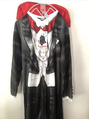 Mens Adult Size Medium Vampire Costume Union Suit One Piece W/ Cape Pajama • $20