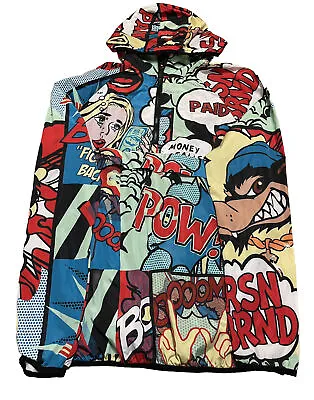 Reason Anorak Windbreaker Jacket Comic Book All Over Print Wolf Money Size L • $15