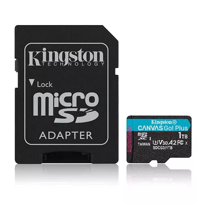 Kingston 64GB 128GB 256GB 512GB 1TB Canvas Go Plus Micro SD (SDXC) Card U3 V30 • £11.62