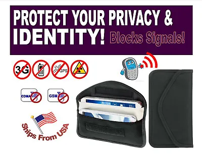 Cell Phone GPS RFID Signal Blocker Faraday Wallet Prevent / Stop Tracking Spying • $9.95