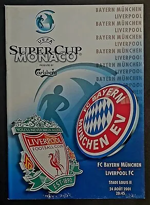 UEFA SUPER CUP FINAL 2001 BAYERN MUNICH V LIVERPOOL OFFICIAL PROGRAMME • £6.50