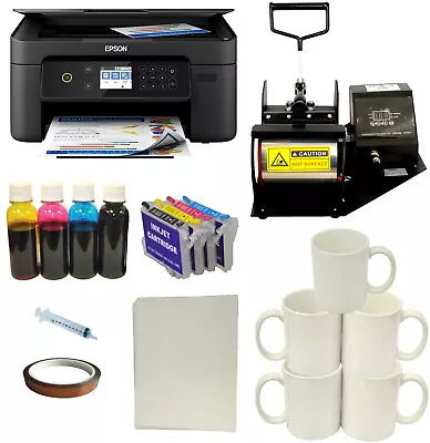 Mug Cup Heat Transfer Press Dye Sublimation Bulk Ink Wireles Printer Startup Kit • $284.15