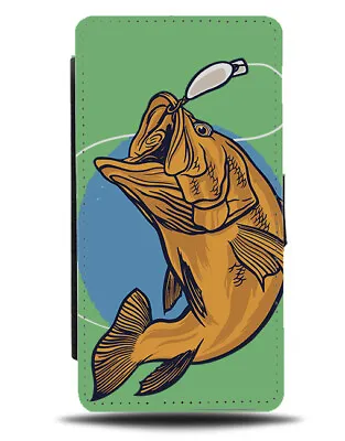 £13.99 • Buy Fish Catching Bait Carton Design Flip Wallet Case Fishing Jumping Rod Hook J339 