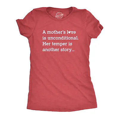 Womens A Mother's Love Is Unconditional Her Temper Is Another Story Tshirt Funny • £7.32