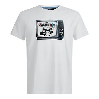 Mens Merc London Retro Mod Scooter Boys T-shirt Tudworth -  White  • £19.99