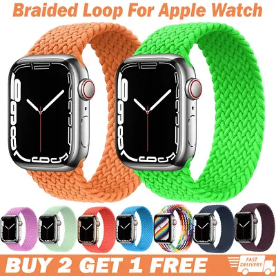 $9.99 • Buy Braided Solo Loop Bands For Apple Watch Series 8 7 6 5 Band 45mm 41mm 44mm 40mm