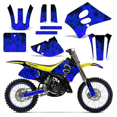 Decal Graphic Kit Backgrounds Suzuki RM125 RM250 125 250 Dirt Bike 93-95 ICE BLU • $79.95
