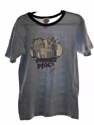 The Simpsons Average Moes Springfield Large Blue Ringer T Shirt • $9.99