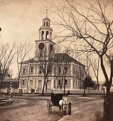 StereoView Photo Card Building And Horse And Carriage Exeter NH - William Hobbs • $20