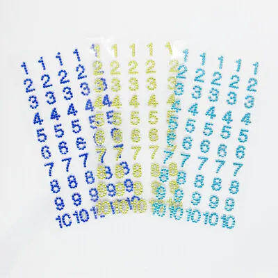 Self Adhesive Diamante Stick On Numbers 1 - 10 Craft Card Making Art Kids Age • £1.20