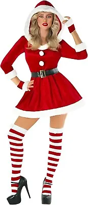 Women`s Miss Claus Costume Socks Gloves Adult Mrs Santa Christmas Dress S - 3XL • $40.95