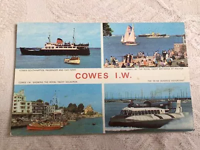 Cowes Isle Of Wight Multiview Hovercraft Car Ferry Britannia Postcard C794 • £1.90