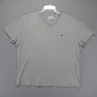 $17.95 • Buy Lacoste Pima Cotton T Shirt Men’s 2XL XXL Gray V Neck Short Sleeve Tee