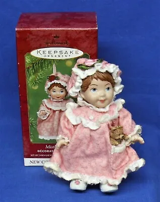 Hallmark Ornament Mistletoe Miss #1 2001  Doll  In Flannel Nightgown W Tiny Bear • $9.99