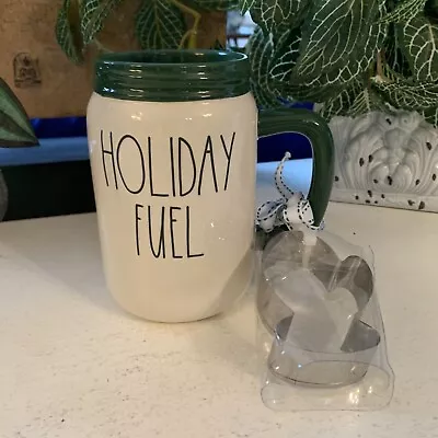 Rae Dunn HOLIDAY FUEL Mason Jar Mug Christmas Mitten Cookie Cutter Brand New • $10.99