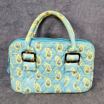 Vera Bradley Blue Paisley Purse W/White Flowers & Pink Ribbon MAAE • $30