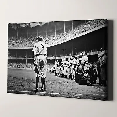 Babe Ruth Last Game 1920s Baseball New York Yankees MLB Canvas Wall Art Print • $69