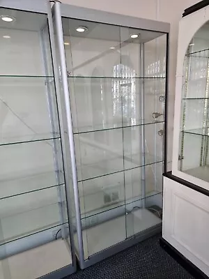 £140 • Buy Shop Display Cabinet With Lights. Aluminium 