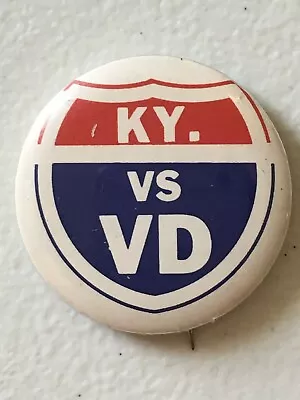 KY Vs VD Kentucky 1 1/2 Inch Pinback Button Vintage Rare Pin • $12.06