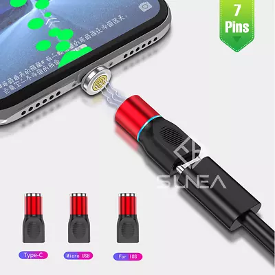 360° Magnetic Type C/Micro USB/ IP Connectors Fast Charge Cable Converter • $9.95