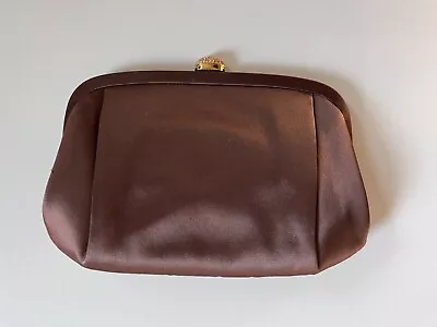 MM Morris Moskowitz Brown Clutch With Gold Accents - Vintage • $22