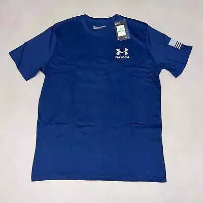 UNDER ARMOUR Freedom Flag T-Shirt Men's Navy Academy / Steel-408 Sz L 1370810 (N • $11