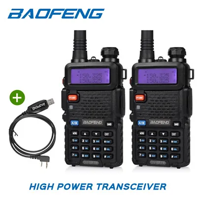 $64.99 • Buy 2x Baofeng * UV-5RTP * 2m/70cm Band VHF UHF 1/4/8W Ham Two-Way Radio +  Cable