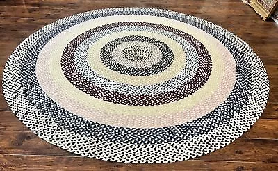 Round American Braided Rug 9x9 Ft Large Round Vintage Braided Rug Multicolor • $1175.40