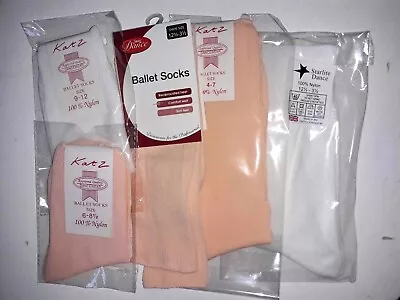 Katz Child Size 6-8.5 Ballet Dance Socks Pink RAD Regulation • £2.50