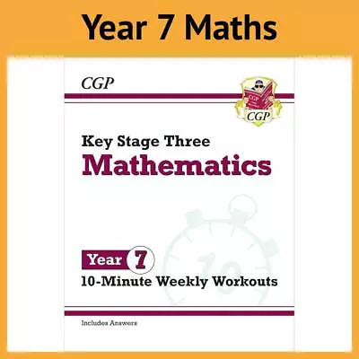 Year 7 Maths Workbook - 10-Minute Tests (Ages 11-12) - With Answers CGP NEW • £7.95