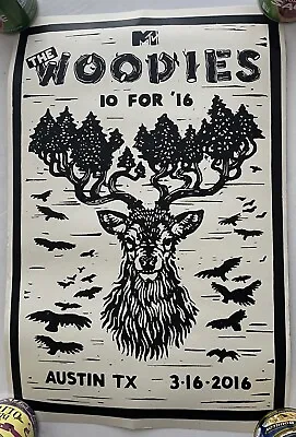 MTV The Woodies 10 For ‘16 Concert Poster Austin TX A$AP Rocky Borns Chvrches • £14.47