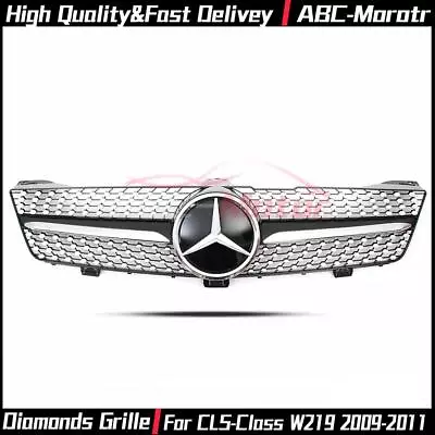 Black Dia-monds Style Grille W/Emblem For Mercedes Benz CLS-Class W219 2009-11 • $159