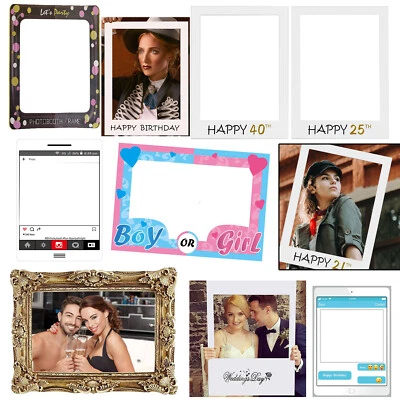 $9.23 • Buy Birthday Photo Frame Booth Props Happy Birthday Wedding Baby Shower Party Decor