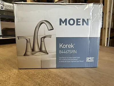 MOEN Korek 4” Centerset 2-Handle Bathroom Faucet Spot Resist Brushed Nickel • $62