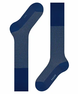 FALKE Uptown Tie Men Knee-high Socks. Colour: Royal Blue • £18.99