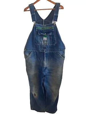 Liberty Overalls Mens 40x30 Distressed Carpenter Farmer Workwear Chore Denim • $22.99