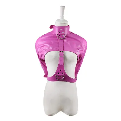 $39.99 • Buy Faux Leather Asylum Straight Jacket Open Breast Costume Body Harness Armbinder