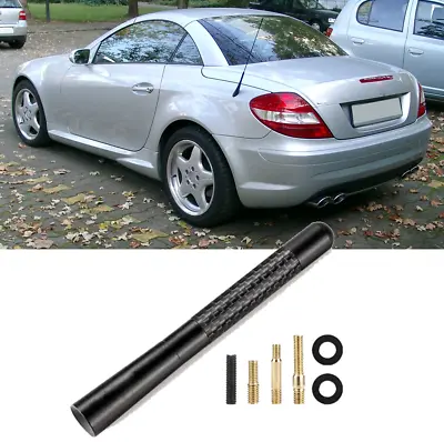 4.7  Inch Short Antenna Black Carbon Fiber AM/FM Radio Fit For Mercedes Benz • $11.21