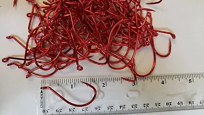 25 VMC Blood Red Bait Hooks Size 5/0 - The BEST HOOK IN THE WORD  @ • $9.99