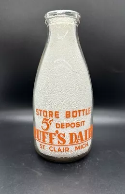 Vintage Qt Ruff’s Dairy St. Clair MI Health In Every Bottle Milk Bottle • $5